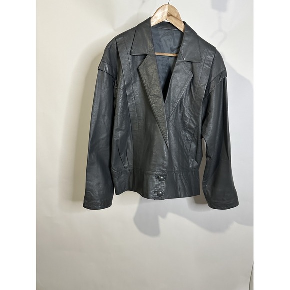 Supreme Gray Leather Womens Bomber Style Jacket/coat Tailormade in Seoul Korea